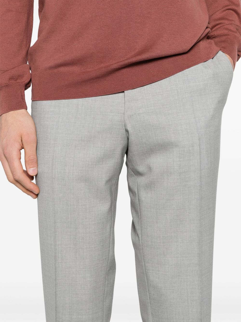 Canali Wollen pantalon met toelopende pijpen Grijs