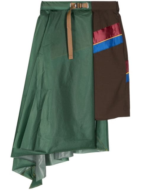 Kolor asymmetric panelled mini skirt