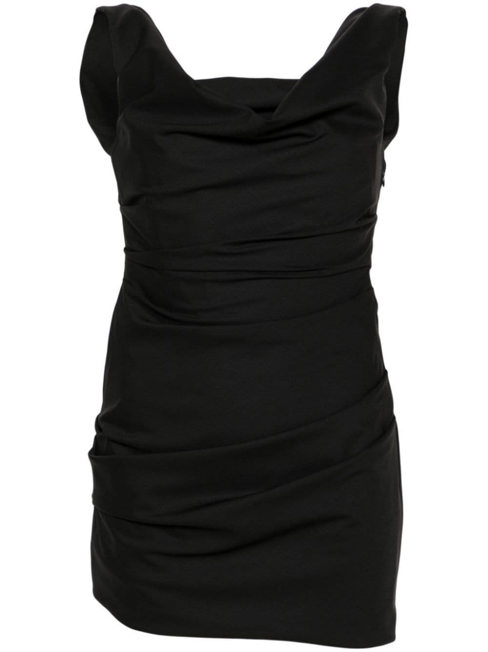 Shop Armarium Delia Wool Minidress In Black