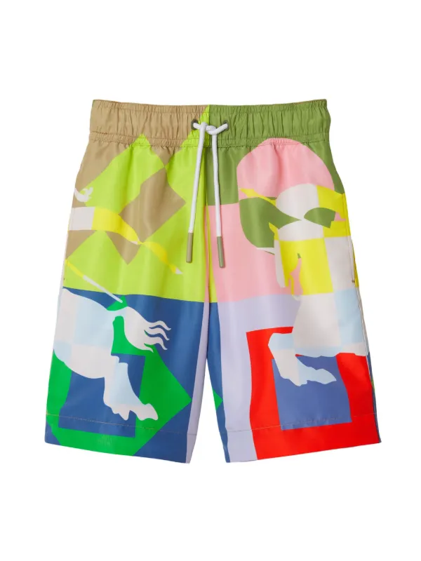 Burberry Kids EKD Printed Swim Shorts Green FARFETCH KW
