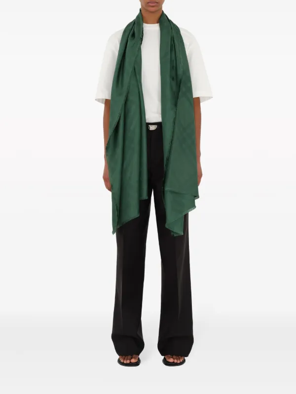 ★関税込★BURBERRY★Skinny Checkered Silk Scarf★GREEN Burberry Vintage Check Jacquard Silk Scarf | Green | FARFETCH