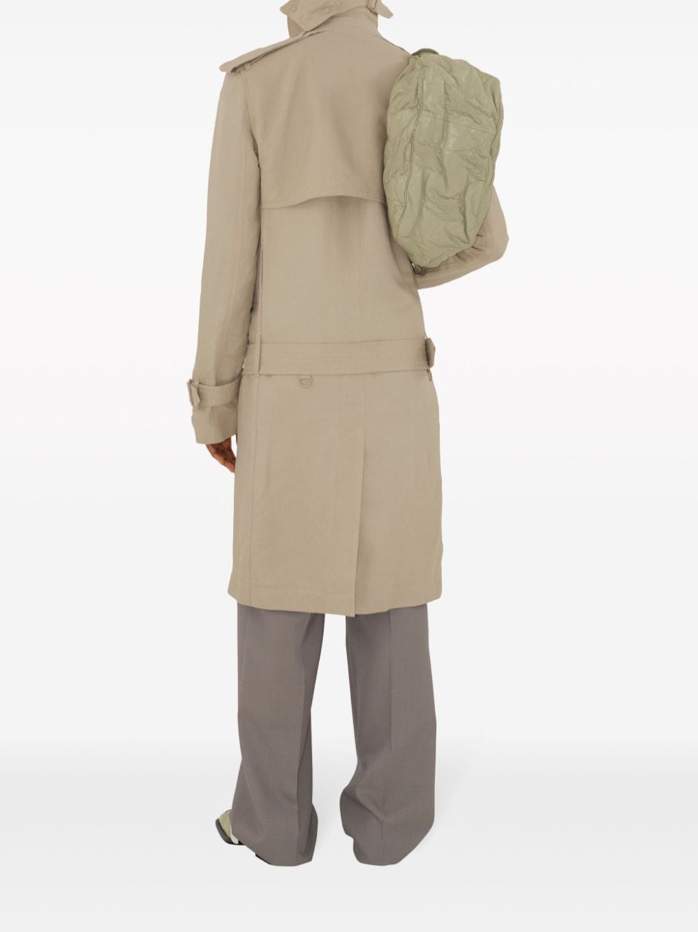 Shop Burberry Belted-waist Trench Coat In Neutrals