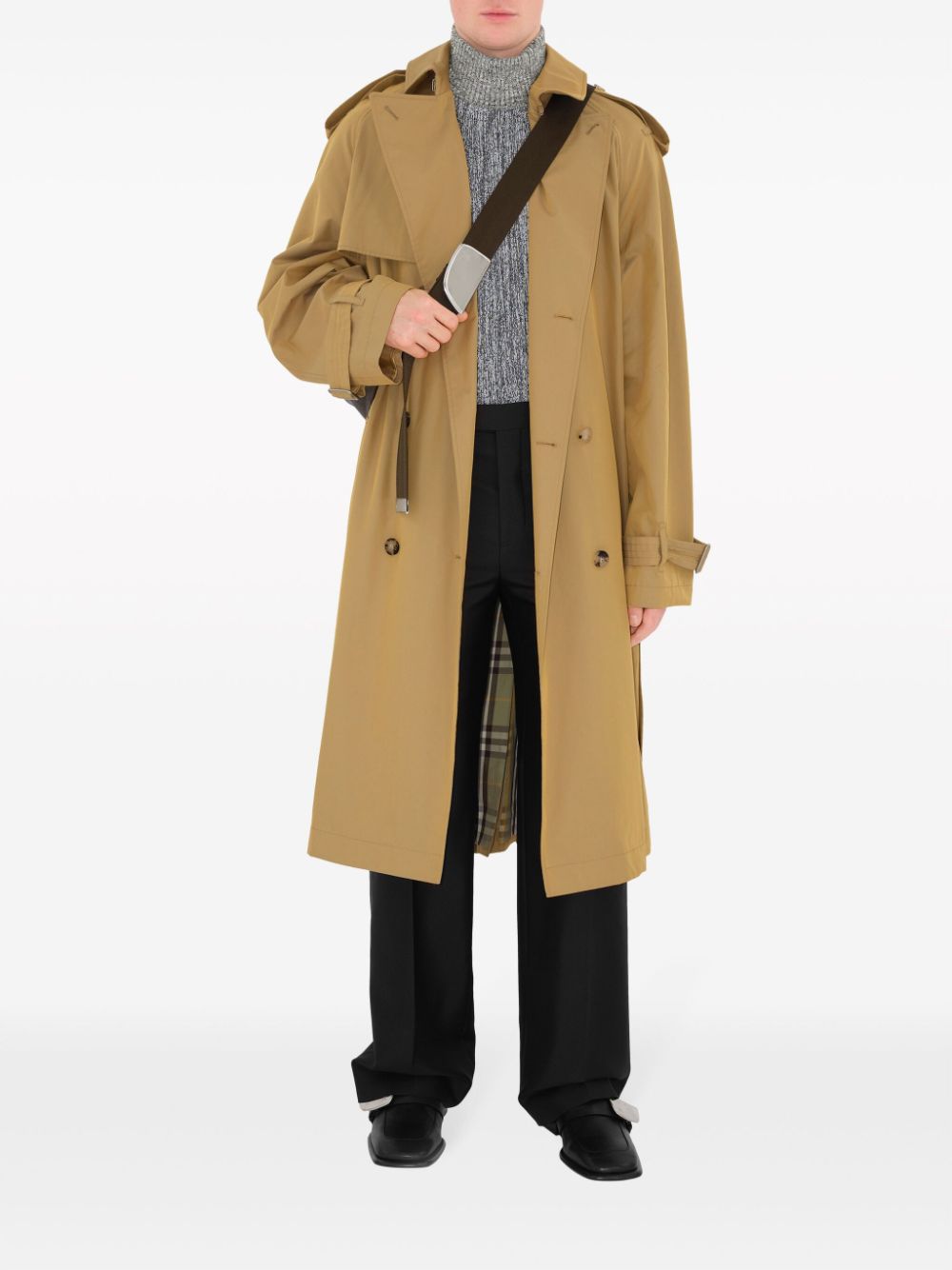 Shop Burberry Long Garbadine Trench Coat In Neutrals