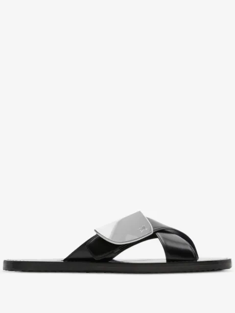 Burberry Strip Shield leather slides