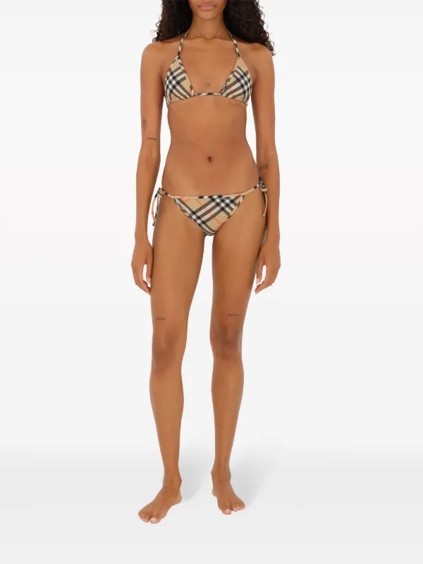 Burberry check-pattern Bikini Briefs | Neutrals | FARFETCH