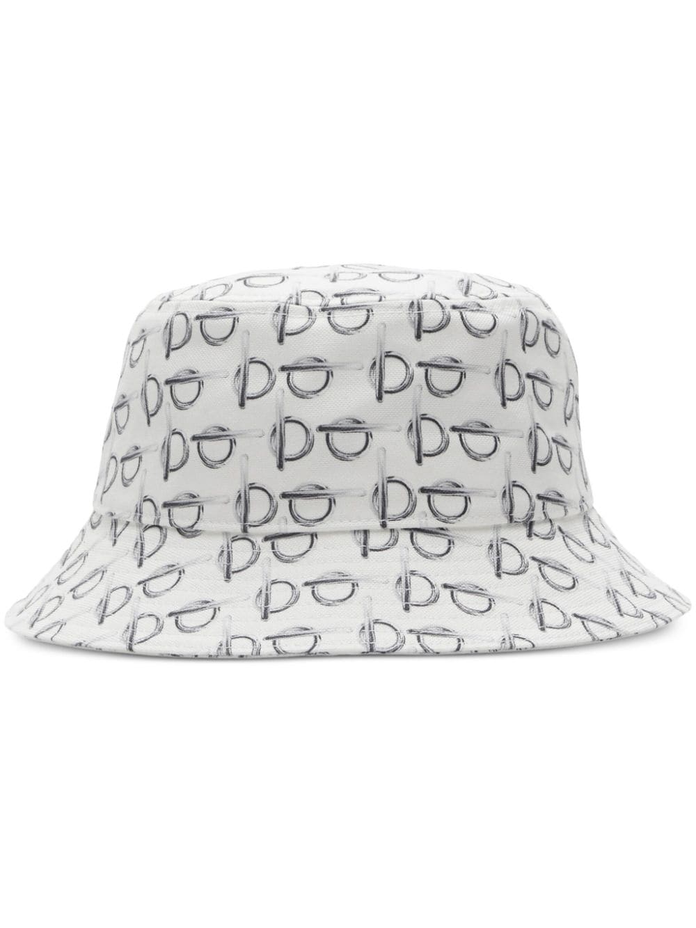 Burberry B Buckle-print Bucket Hat In White