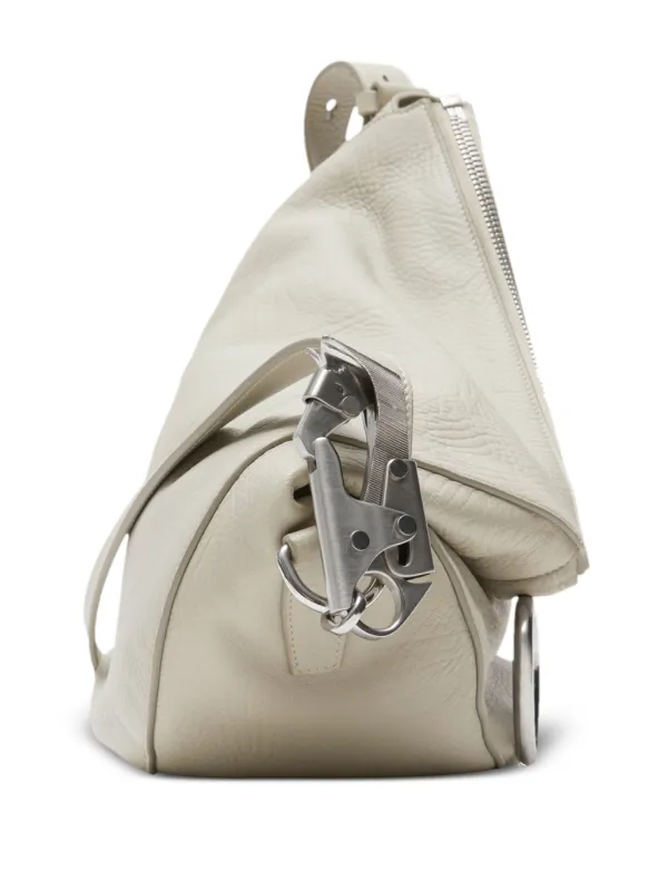 Burberry Medium Knight Leather Shoulder Bag | Grey | FARFETCH