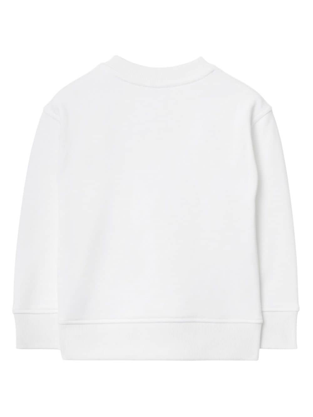 Shop Burberry Logo-embroidered Cotton Sweatshirt In Weiss
