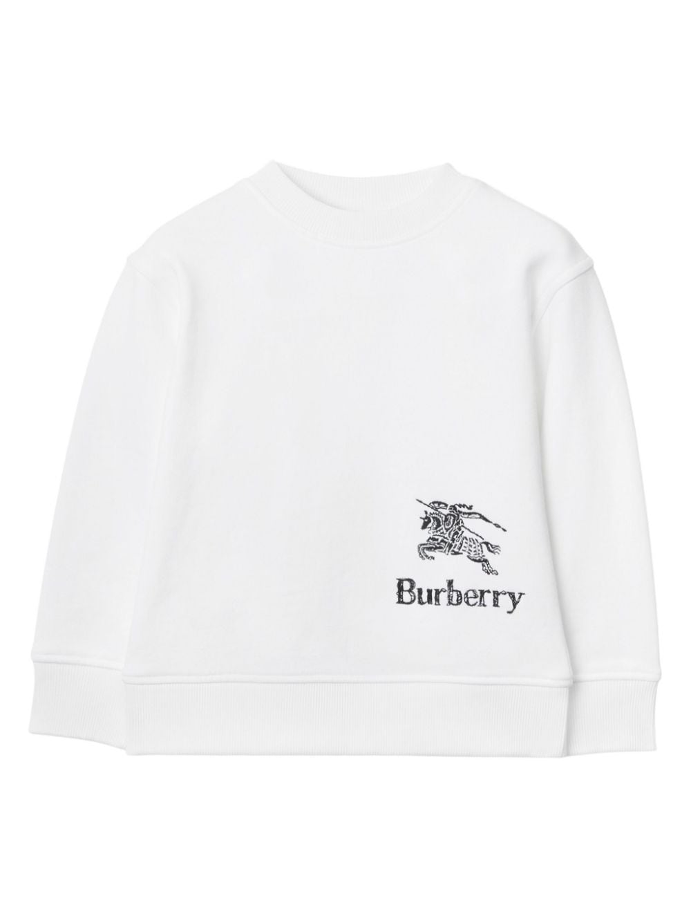Burberry Logo-embroidered Cotton Sweatshirt In Weiss