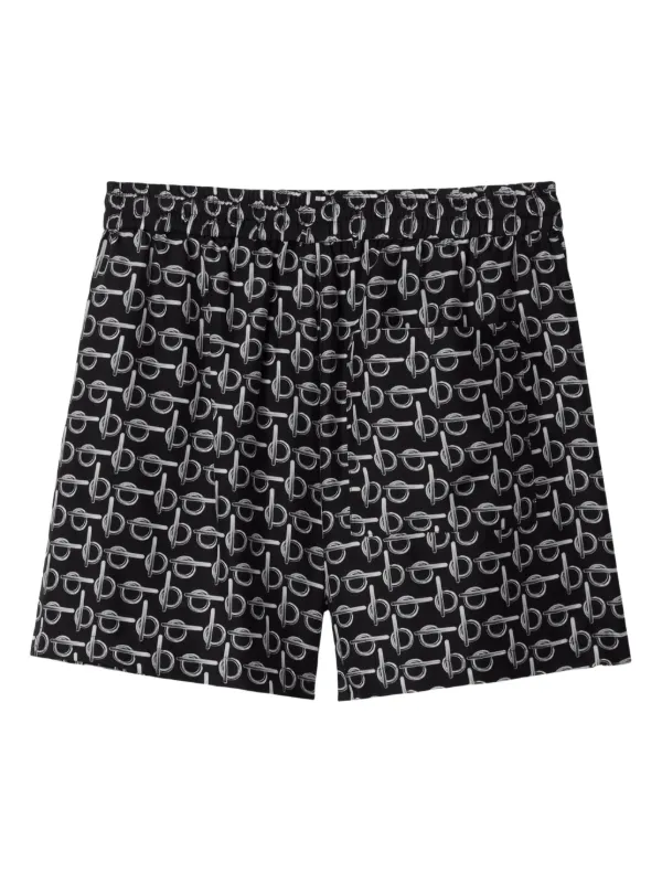 ショートパンツ Burberry Printed Silk Shorts Burberry B-print Silk Shorts | Black | FARFETCH