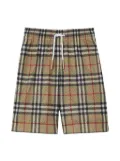 Burberry Kids Vintage Check-print perforated shorts - Neutrals