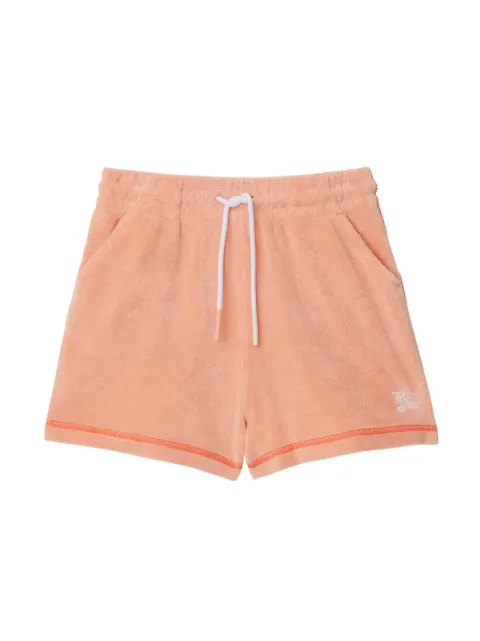 Burberry Kids Equestrian Knight-embroidered towelling shorts