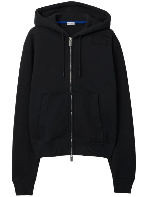 Burberry Equestrian Knight Cotton Zip Hoodie Black FARFETCH ID