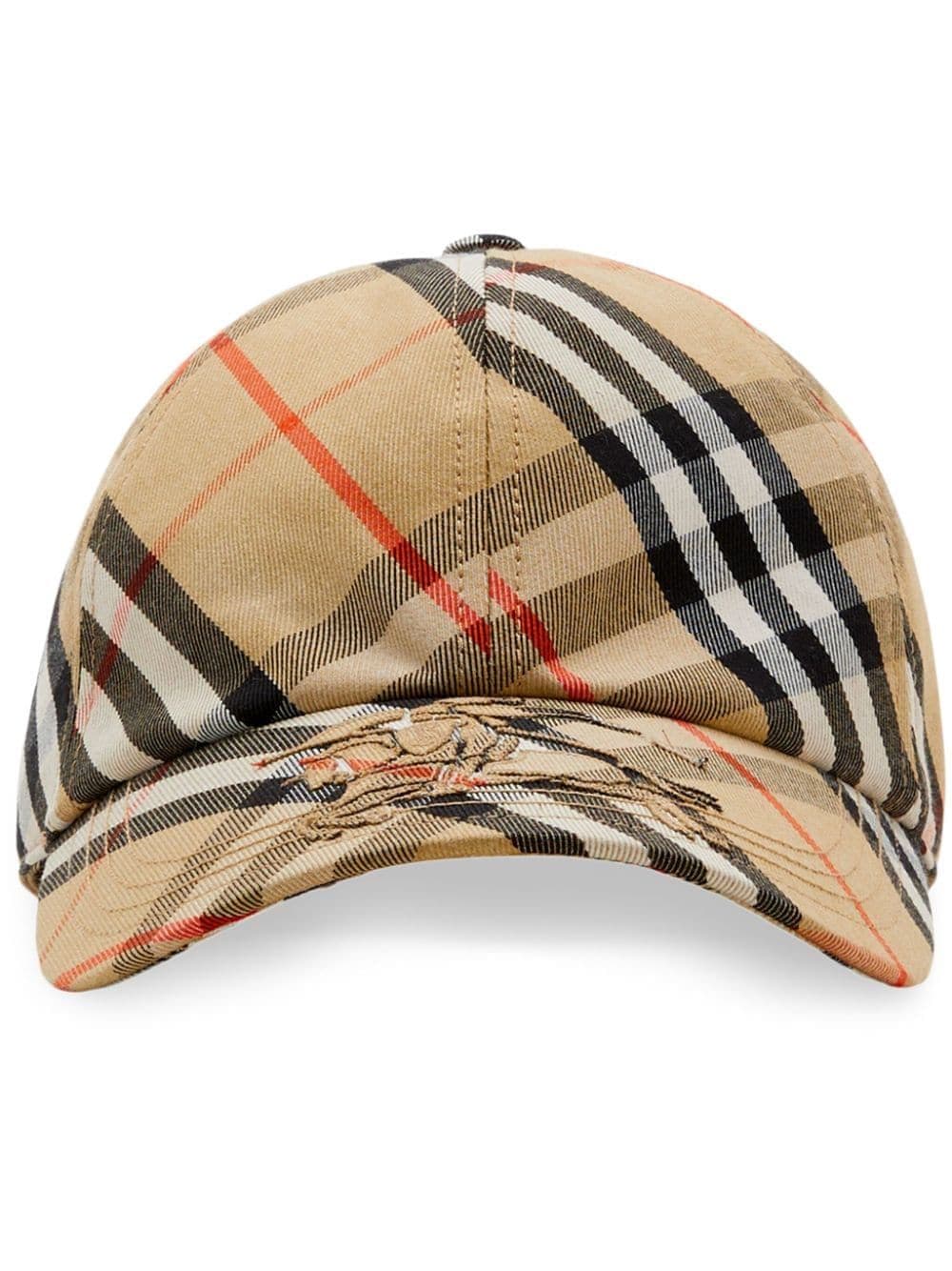 Shop Burberry Vintage Check Baseball Cap In Neutrals