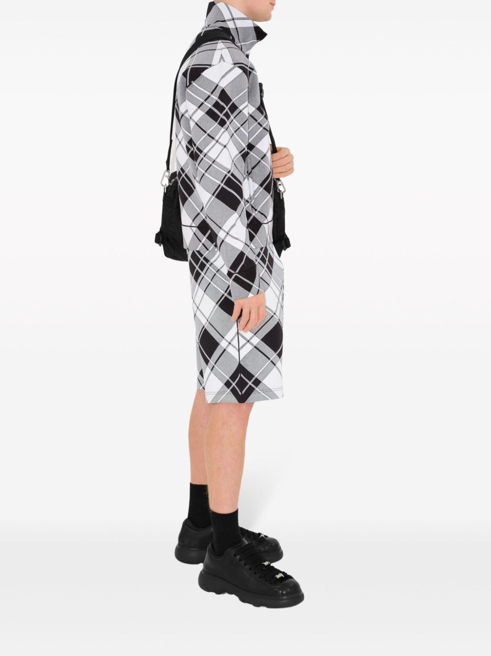 Shop Burberry Checked Lightweight Jacket In Black