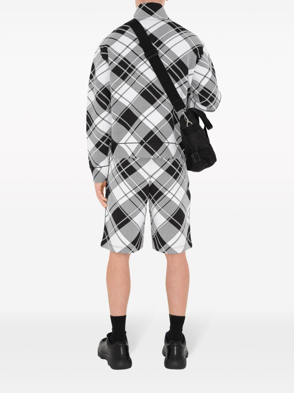Shop Burberry Checked Lightweight Jacket In Black