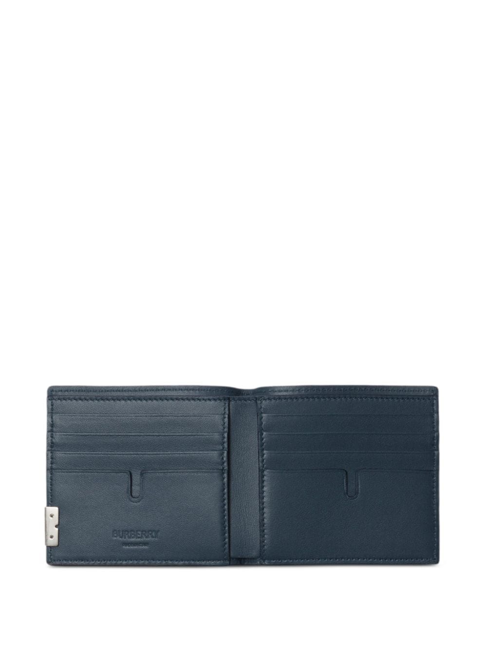 Shop Burberry B-cut Leather Wallet In Blue