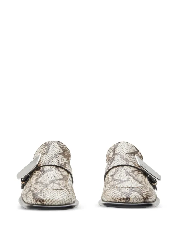 Burberry 8113128SAND 関税送料込 Burberry Shield python-print Loafers | Neutrals | FARFETCH