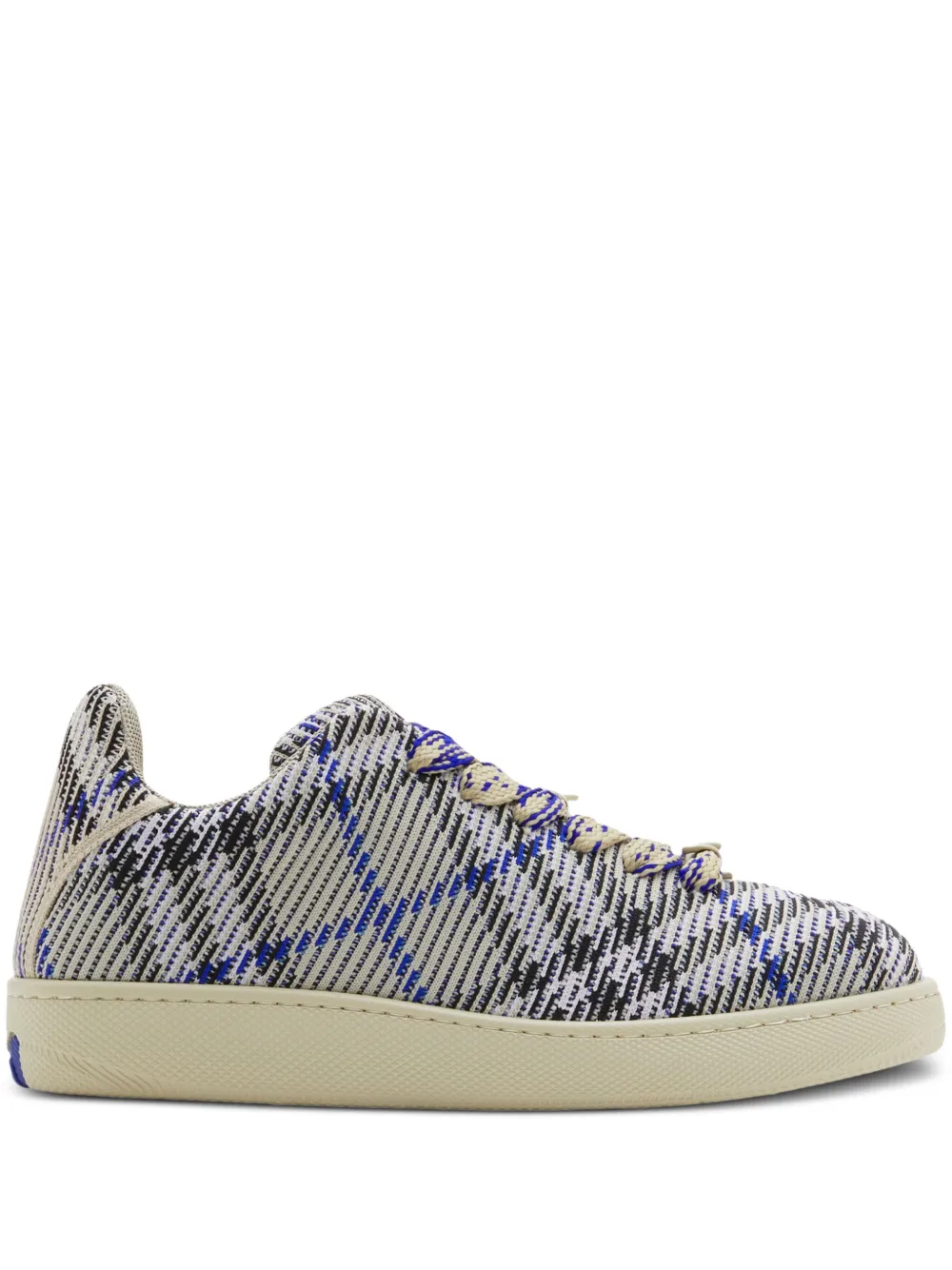 Shop Burberry Box Checked Sneakers In Neutrals