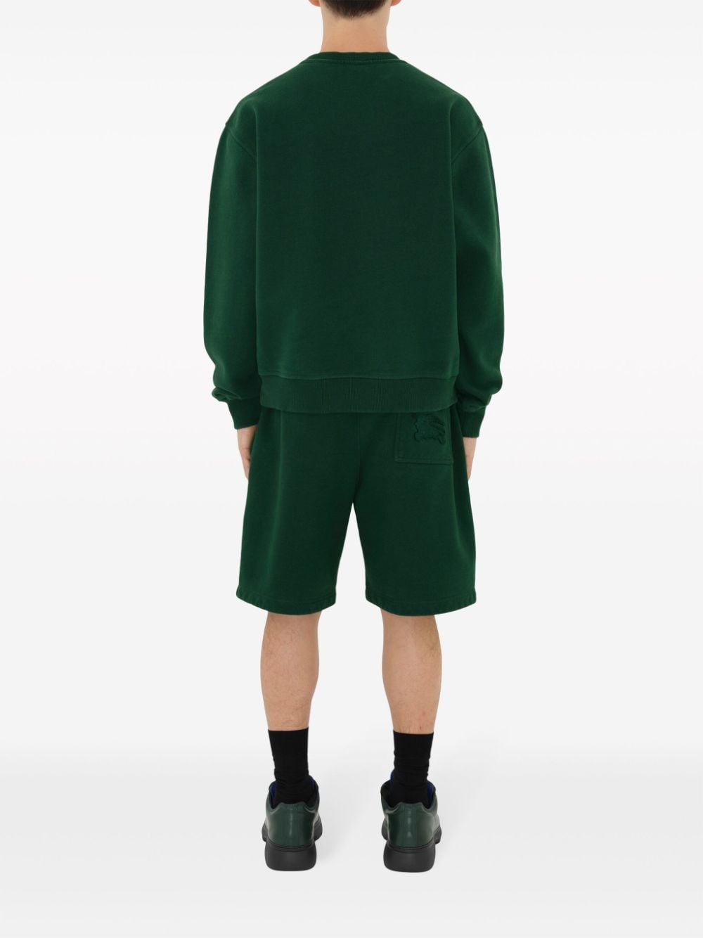 Shop Burberry Ekd-appliqué Cotton Sweatshirt In Green