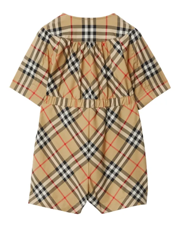 Burberry Kids Nova-check Playsuit Neutrals FARFETCH AU