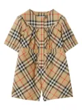 Burberry Kids Nova-check playsuit - Neutrals
