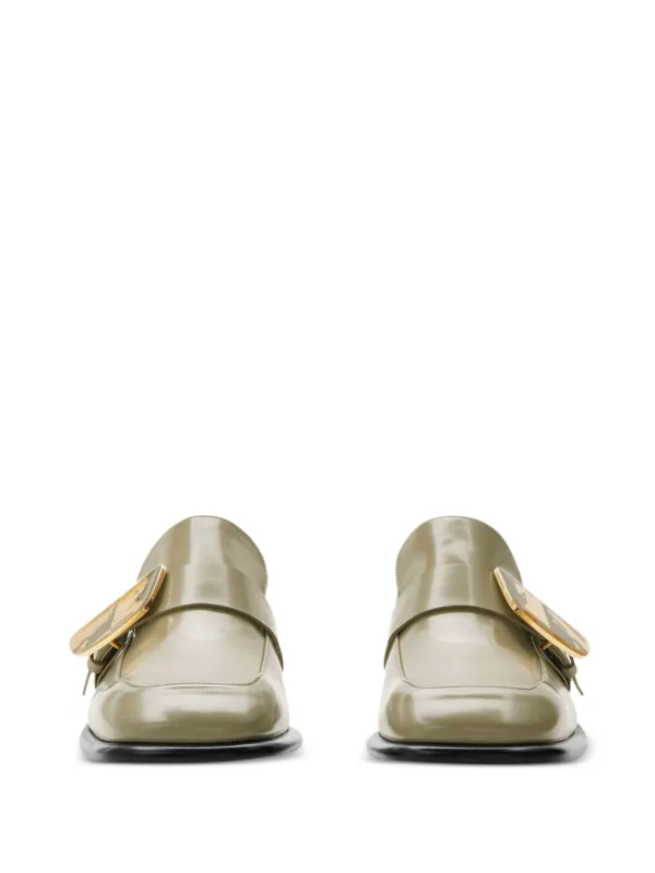 Burberry Shield Leather Loafers | Green | FARFETCH display picture 2