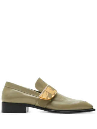 Burberry Shield Leather Loafers | Green | FARFETCH GE Burberry Shield Leather Loafers | Green | FARFETCH GE