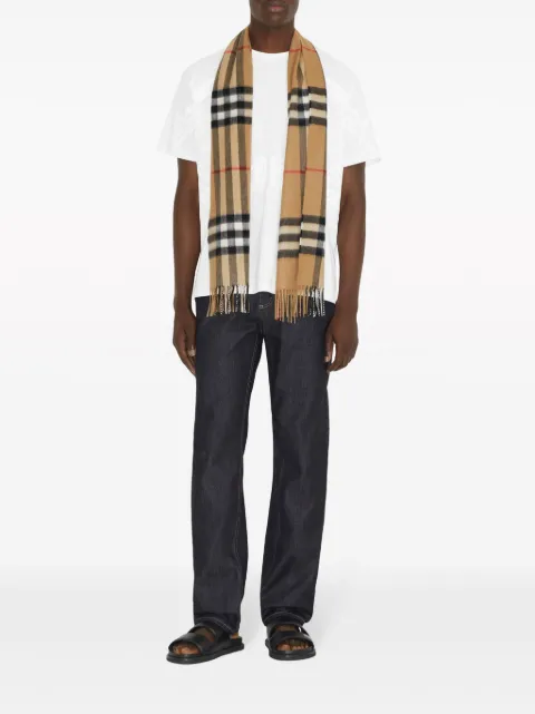 Burberry check cashmere scarf 8076576 - 3