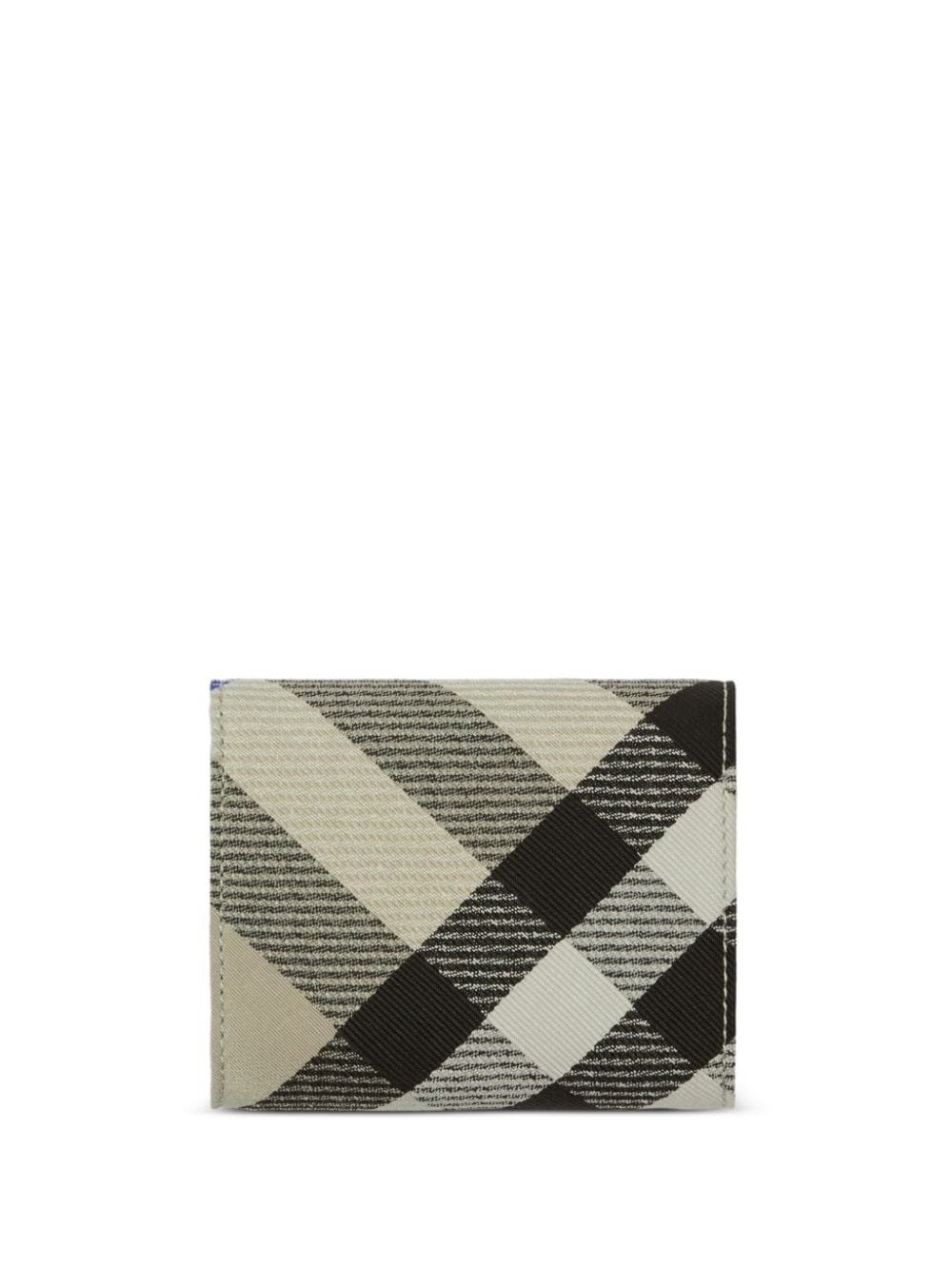 Shop Burberry Checked Leather Wallet In Neutrals