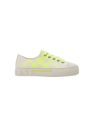 Burberry Kids Checked Canvas Sneakers Farfetch