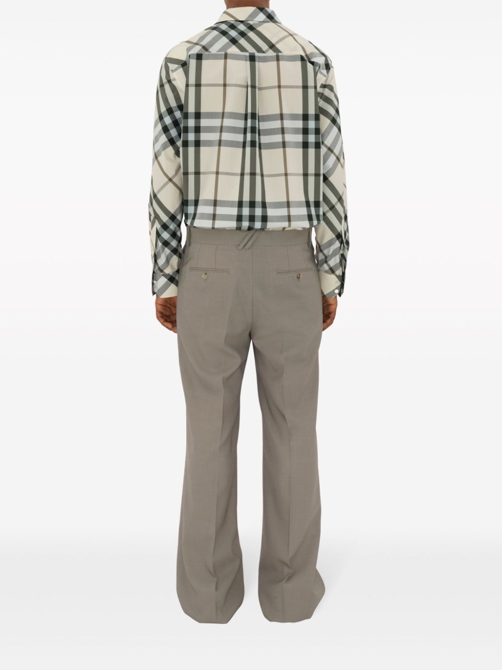 Shop Burberry Nova Check-jacquard Cotton Shirt In Neutrals