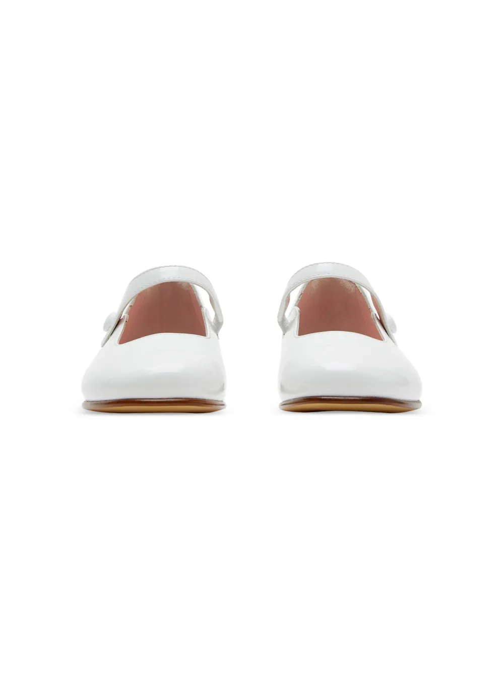 Burberry Kids Leren ballerina's met drukknoop - Wit