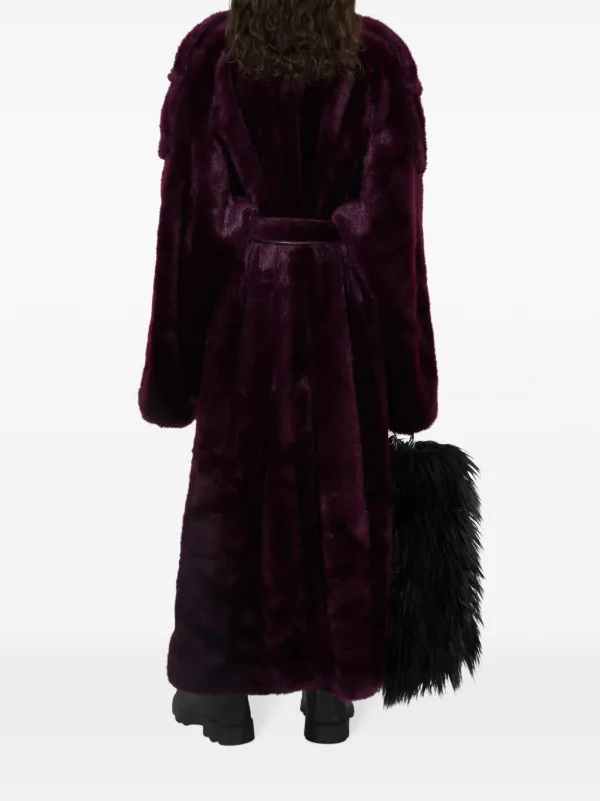Burberry faux-fur Trench Coat | Purple | FARFETCH JO