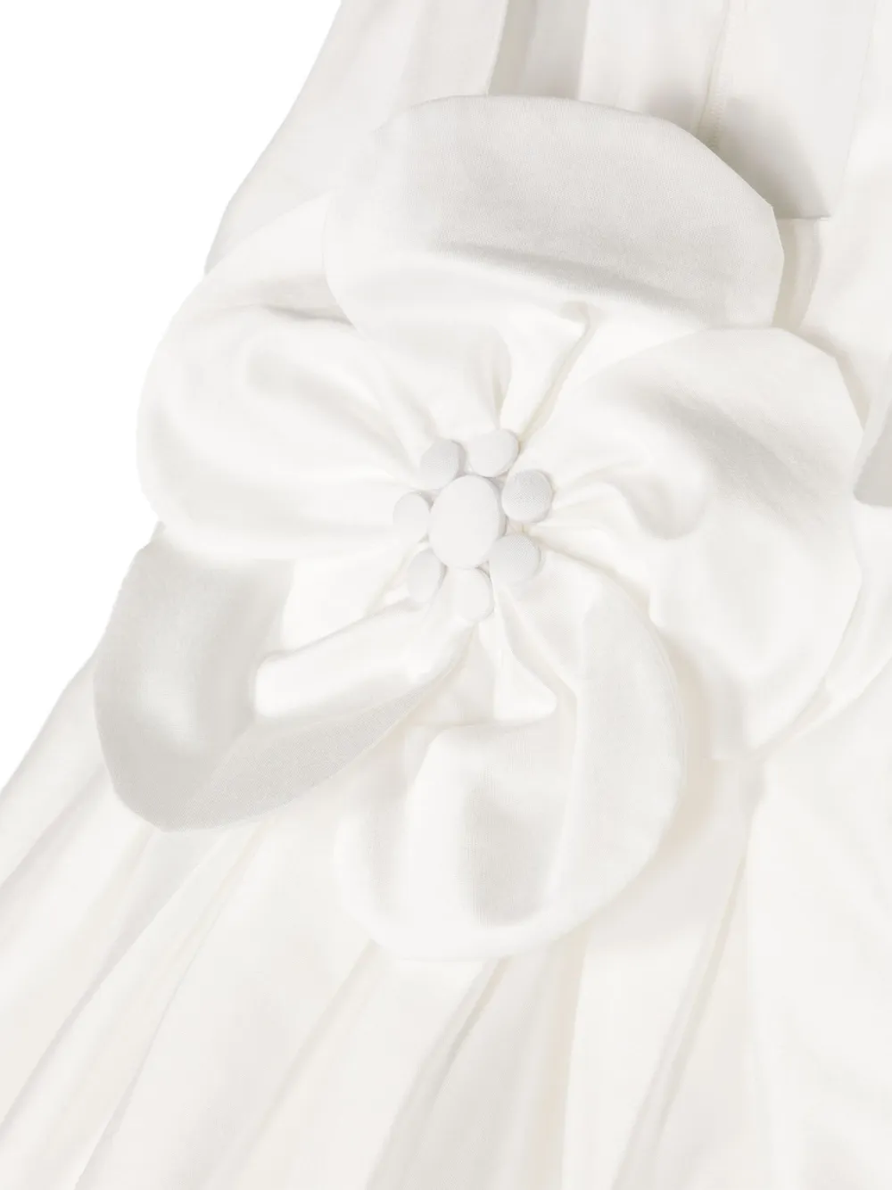 Shop Mi Mi Sol Floral-appliqué Flared Dress In White