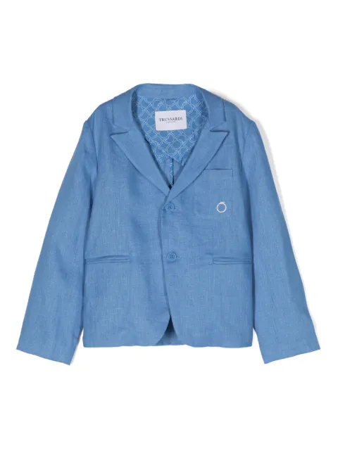 TRUSSARDI JUNIOR single-breasted linen blazer