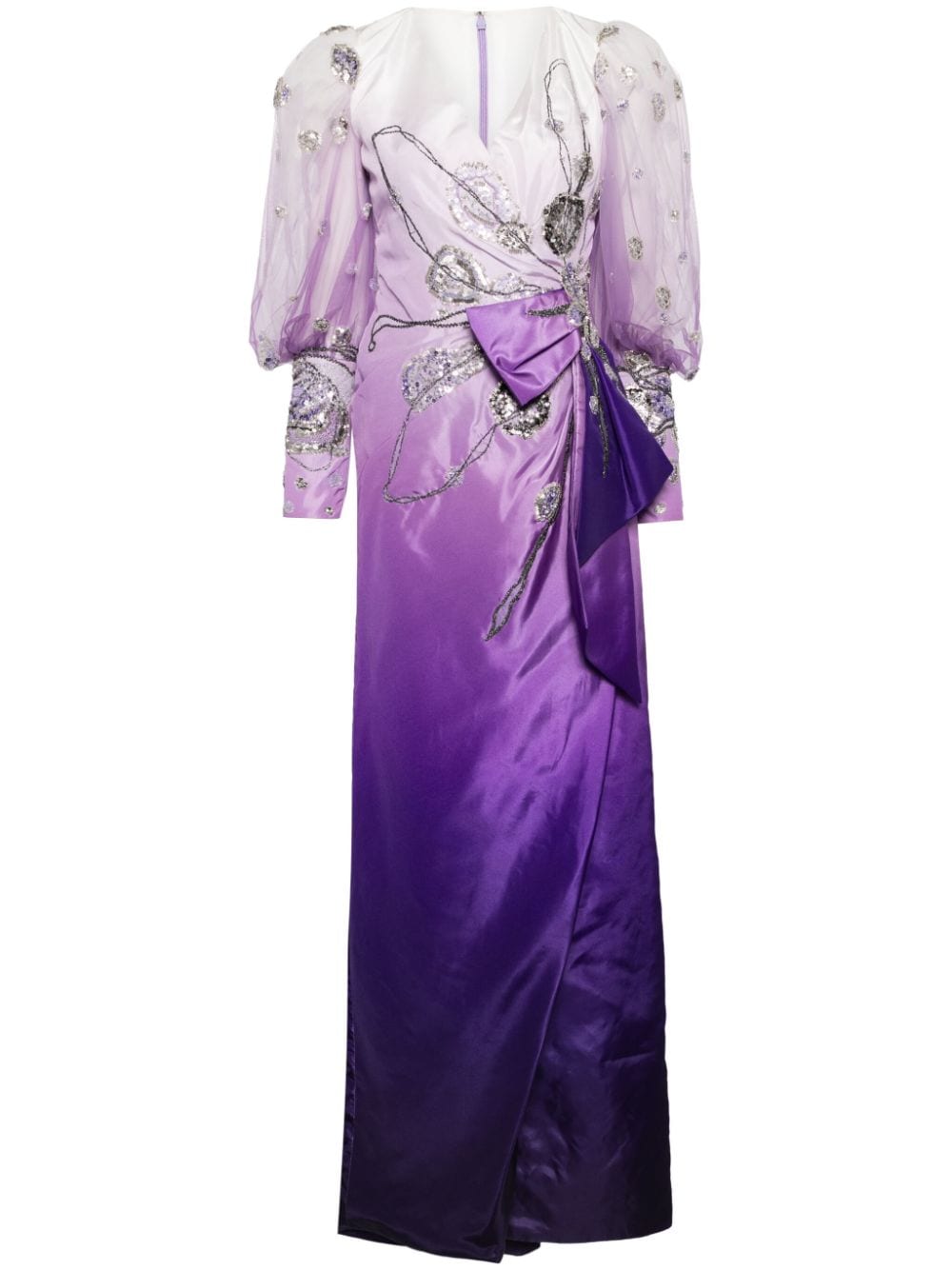 sequin-embellishment taffeta dress