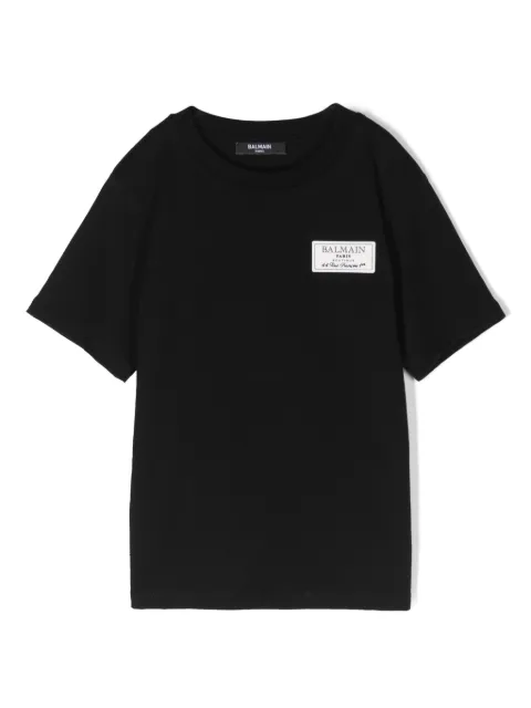 Balmain Kids logo-patch cotton T-shirt