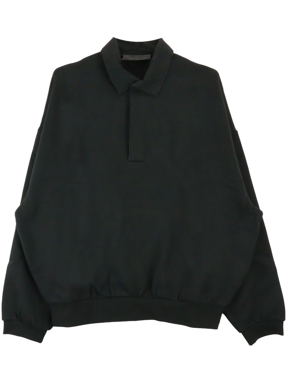 Essentials Logo-print Polo Sweatshirt In Black