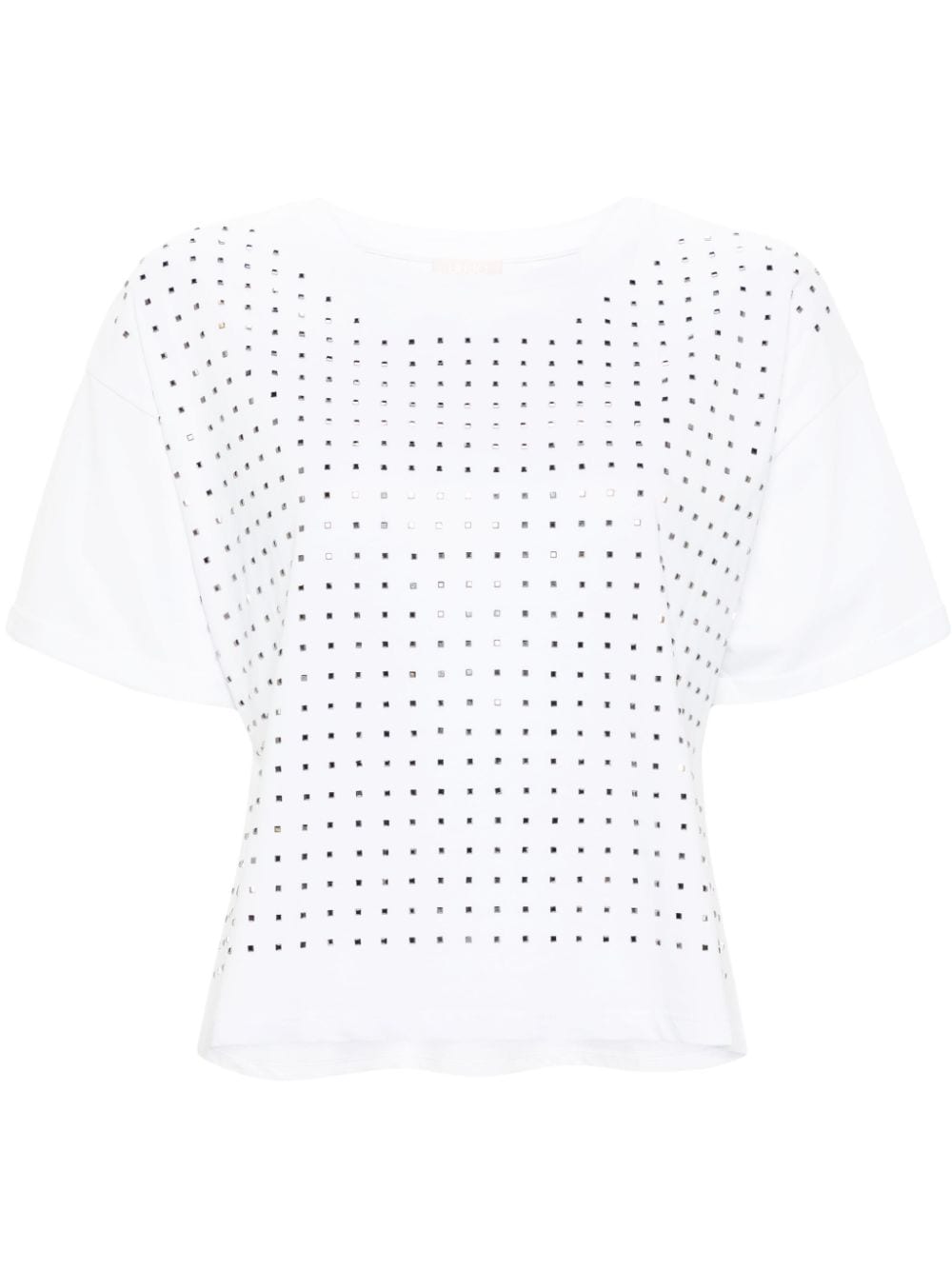 Liu •jo Stud-embellished Cotton T-shirt In White