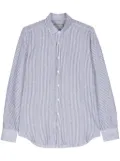 Canali striped cotton linen shirt - Blue