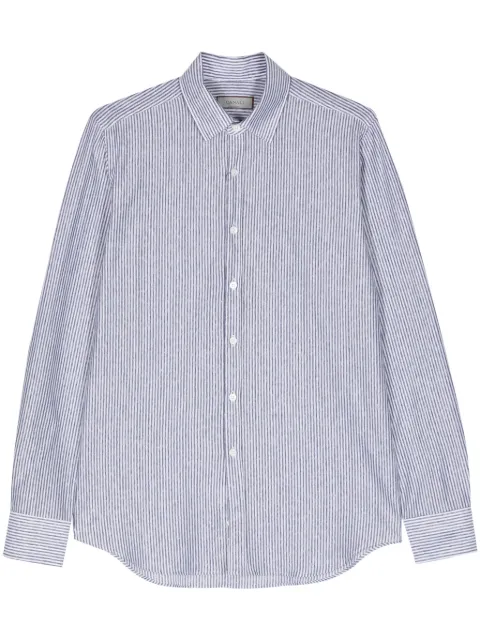 Canali striped cotton linen shirt