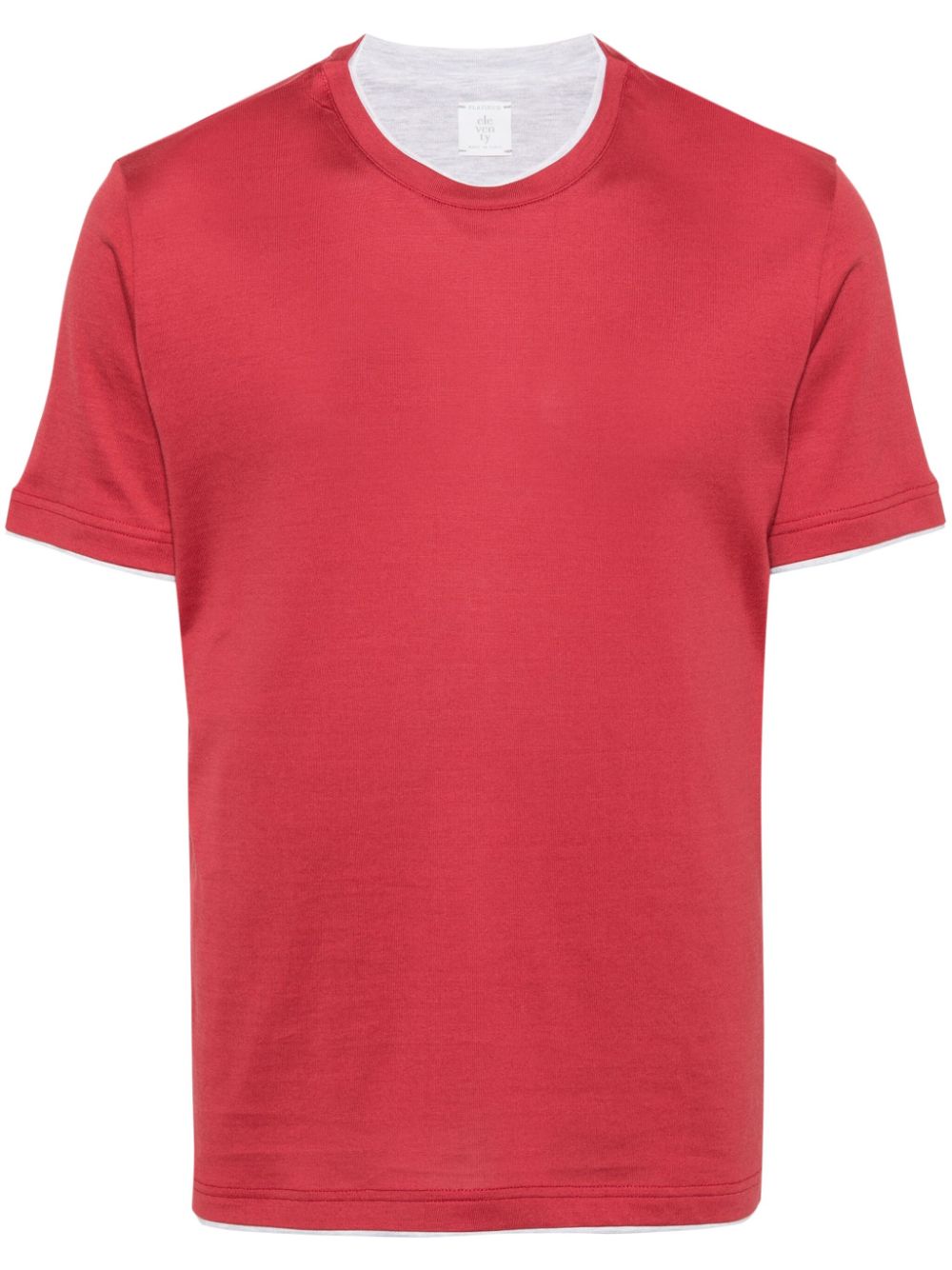 Eleventy Contrasting-trim Cotton T-shirt In Red