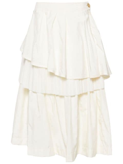 Shanshan Ruan tulle-overlay ruffled skirt