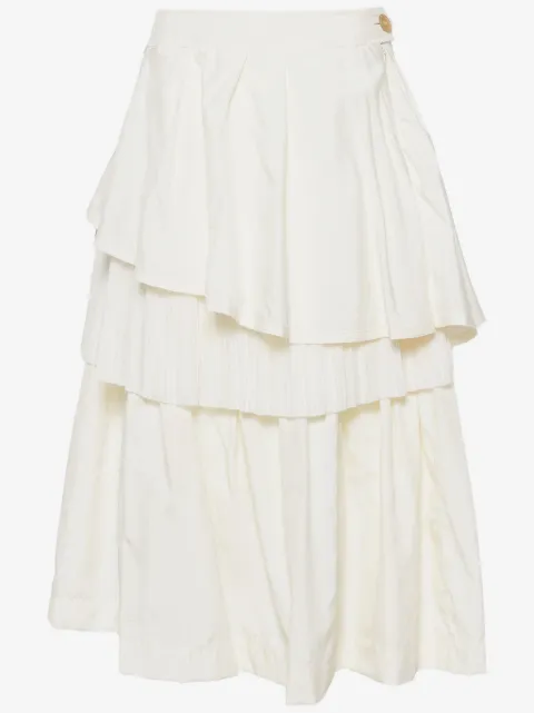 Shanshan Ruan tulle-overlay ruffled skirt