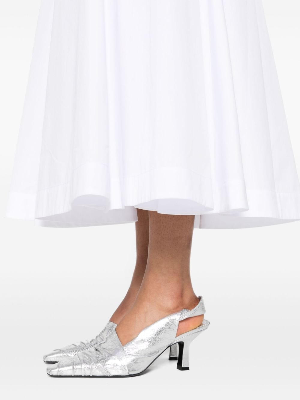 Shop Sportmax Poplin Maxi Dress In White