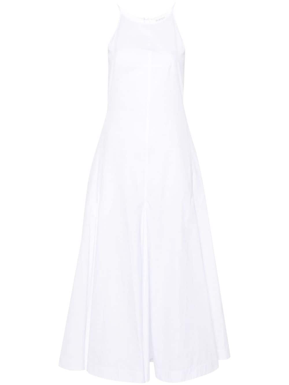 sportmax robe longue en popeline - blanc