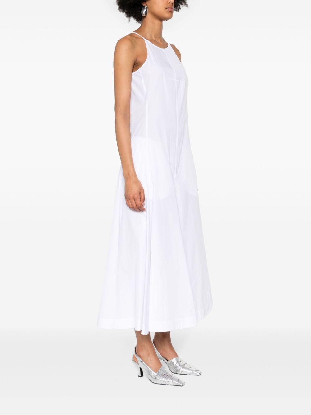 Shop Sportmax Poplin Maxi Dress In White