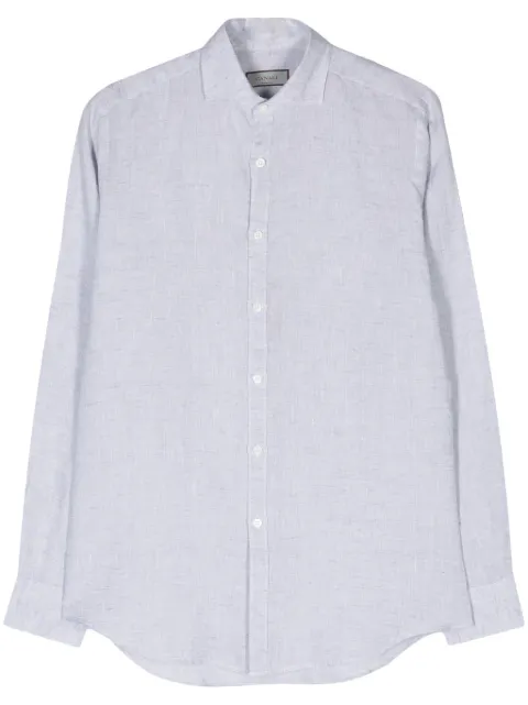 Canali long-sleeve linen shirt