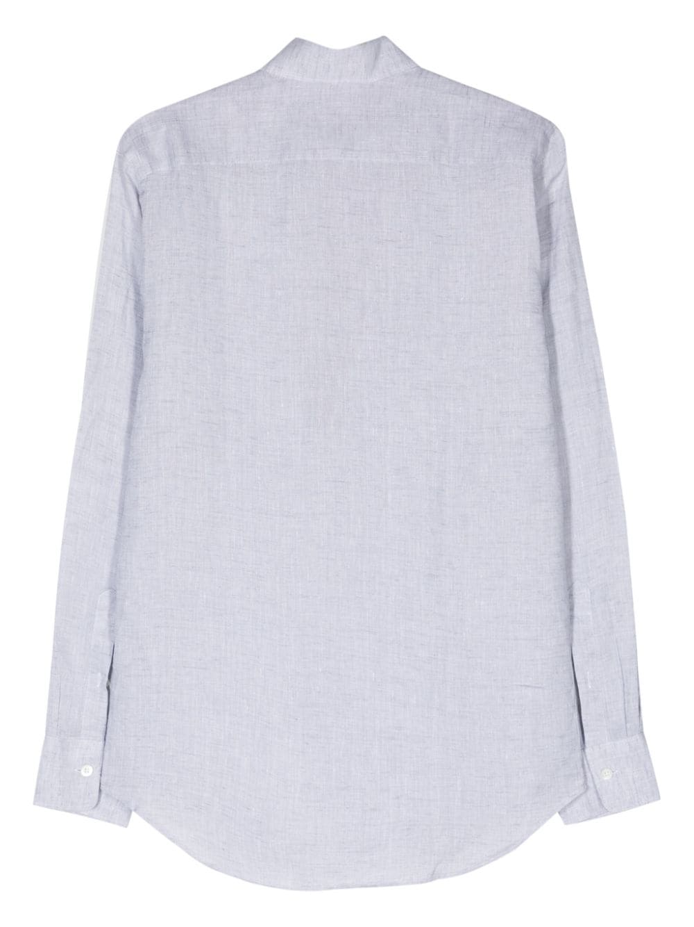 Shop Canali Long-sleeve Linen Shirt In Grey